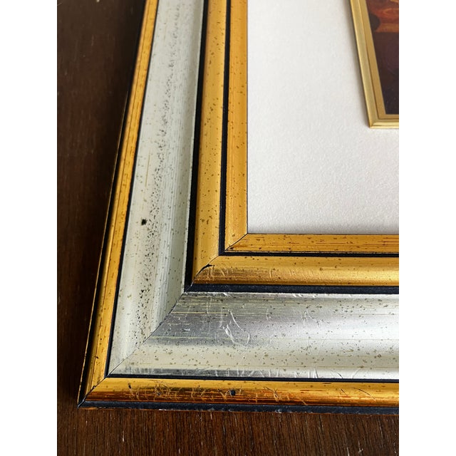 Glass 1990s French Chromolithograph Mona Lisa Print in Ornate Gilt and Silver Frame For Sale - Image 7 of 12
