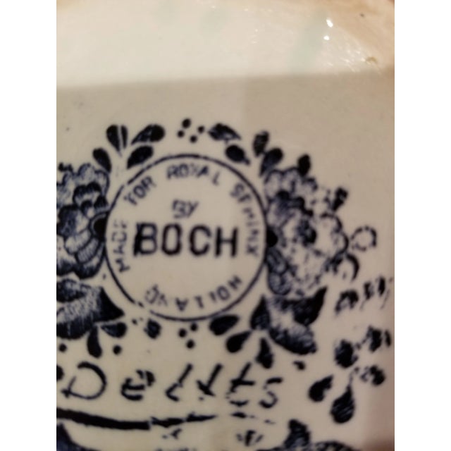 Highly decorative large blue and white delft jar late 20th century.