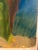 1990s Vintage Original Figurative Painting Woman Reading Newspaper Oil Pastel on Paper, Unknown Artist For Sale - Image 5 of 5
