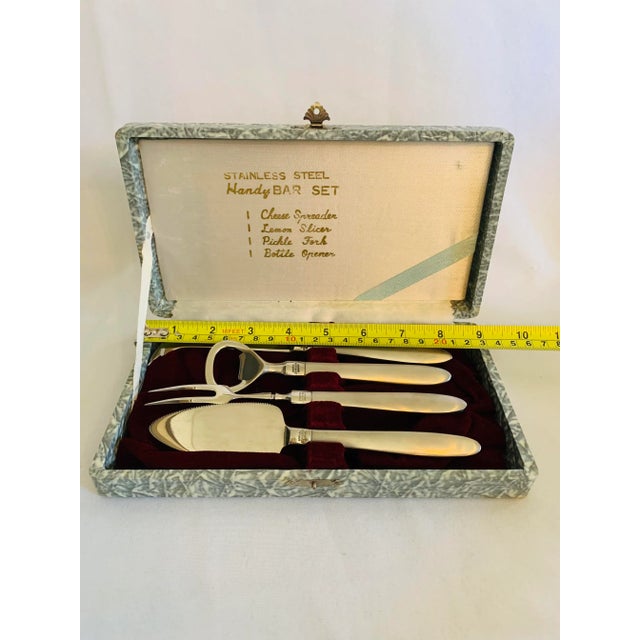 Silver Mid 20th Century M. W. C. O. Stainless Steel "Handy" Bar Set - 4 Pieces For Sale - Image 8 of 9