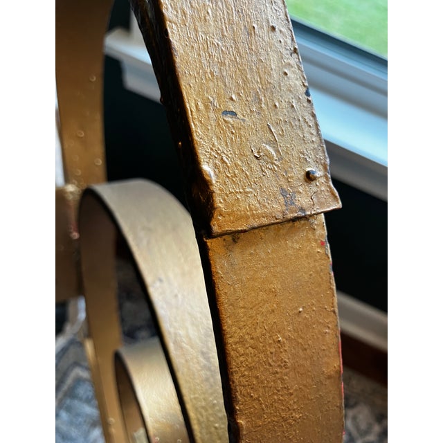 Vintage Hollywood Regency Gilt Metal Ribbon Rocking Chair For Sale - Image 14 of 17