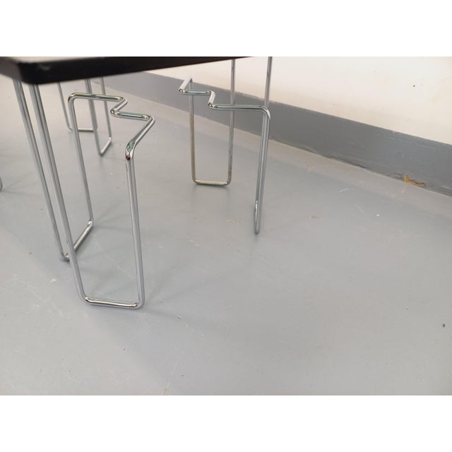 Vintage Space Age Rectangular Coffee Table in Smoked Glass and Chrome Metal, 1970s For Sale - Image 9 of 15