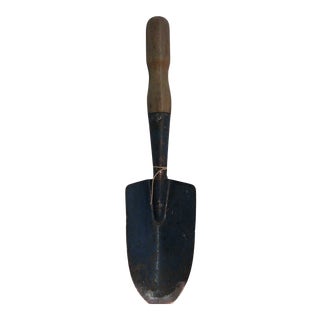 Antique English Garden Trowel Shovel With Wooden Handle For Sale