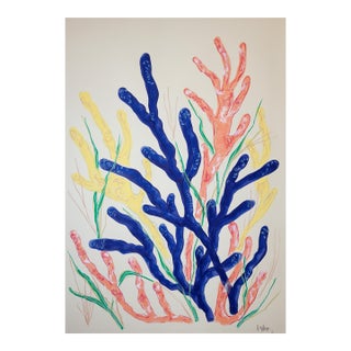 2026, Naturalistic Illustration Style Drawing of Marine Biology, Acrylic Paint and Gouache Crayon on Paper by Romina Milano For Sale