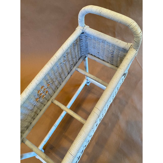 Traditional 1920s Wicker Plant Stand With Handles For Sale - Image 3 of 5