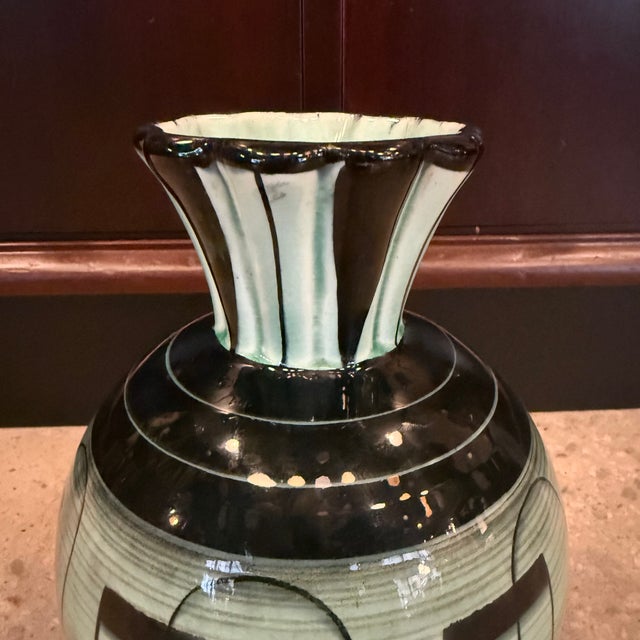 Mid 20th Century Mid 20th Century Swedish Art Deco Geometric Art Pottery Vase by Ilse Claesson for Rörstrand For Sale - Image 5 of 9