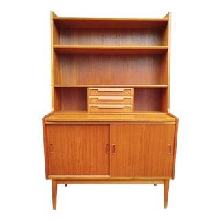 Danish Teak Secretaire with Bookcase from Larsens Møbler, 1960s For Sale