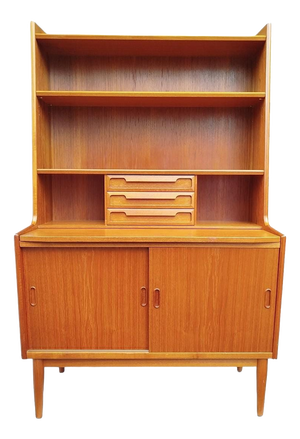 Danish Teak Secretaire with Bookcase from Larsens Møbler, 1960s