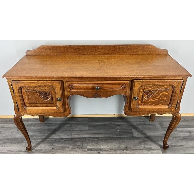 Vintage French Louis XIV Carved Oak Sideboard For Sale - Image 12 of 12
