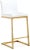 Parma White Vegan Leather & Gold Steel Counter Stools - Set of 2 For Sale - Image 10 of 11