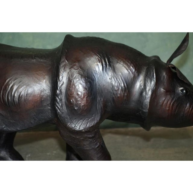 Dimitri Omersa Large Antique Leather Rhino Ottoman by Dimitri Omersa for Libertys of London, 1925 For Sale - Image 4 of 18