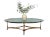 LaBarge Mid-Century Modern Oval Brass & Glass Coffee Table With Hoof Feet For Sale - Image 10 of 11