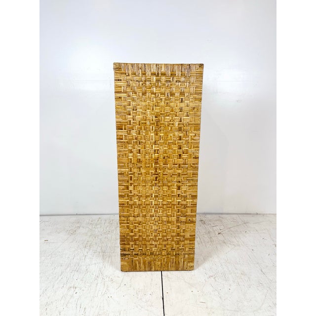 Brown Vintage Woven Caning Wrapped Rattan Tall Dresser For Sale - Image 8 of 12