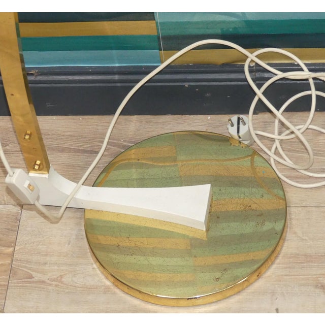 Space Age Adjustable Arc Floor Lamp in Gold Chrome Plating with Acrylic Glass Shade from Sölken Leuchten, 1970s For Sale - Image 10 of 14