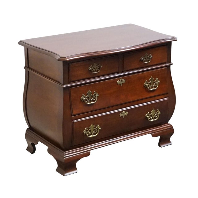 Superior Furniture Co. Solid Cherry Traditional Style 30" Bombe Chest Nightstand For Sale - Image 4 of 12