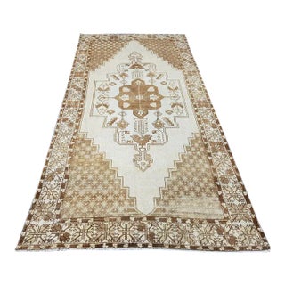 Vintage Turkish Area Wool Rug- 4′11″ × 10′2″ For Sale