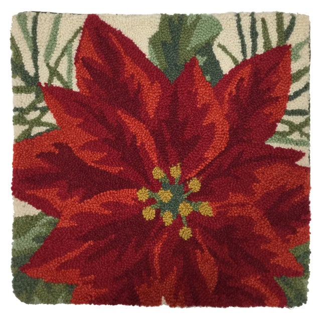 Needlepoint Holly Poinsettia Pillow Cover Chairish