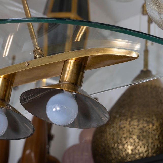 Rare Arched Glass Pendant by Pietro Chiesa For Sale - Image 11 of 12