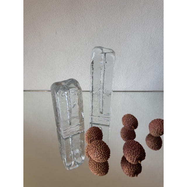 1970s Vintage Scandinavian Sculptural Glass Blocks from Muurla Finland, 1970s, Set of 2 For Sale - Image 5 of 16