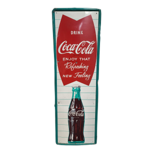Original, Vintage 1950's Drink Coke Coca Cola, Enjoy That Refreshing New Feeling Metal Sign
