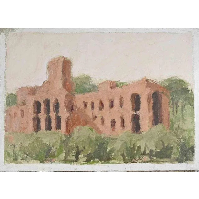 1970s Franco Marzilli, Roman Ruins, Oil Painting, 1970s For Sale - Image 5 of 5