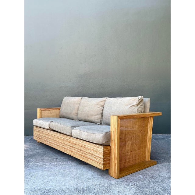 Vintage Lane Pencil Reed and Cane Sofa For Sale - Image 11 of 12