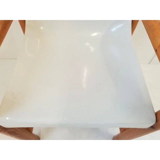Vintage Italian Chair in Pine & Moulded Plastic, 1980s For Sale - Image 9 of 12