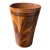 Vintage Carved Wooden Vase Large Cup Leaf Design Tiki For Sale