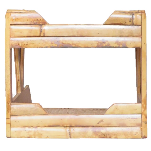 Mid 20th Century Bamboo / Woven Cane Tiered Trays For Sale - Image 5 of 5