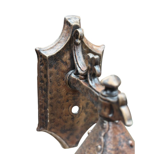 1930s One of 3 Storybook Outdoor Lanterns With Silver Mica Shade For Sale - Image 4 of 7