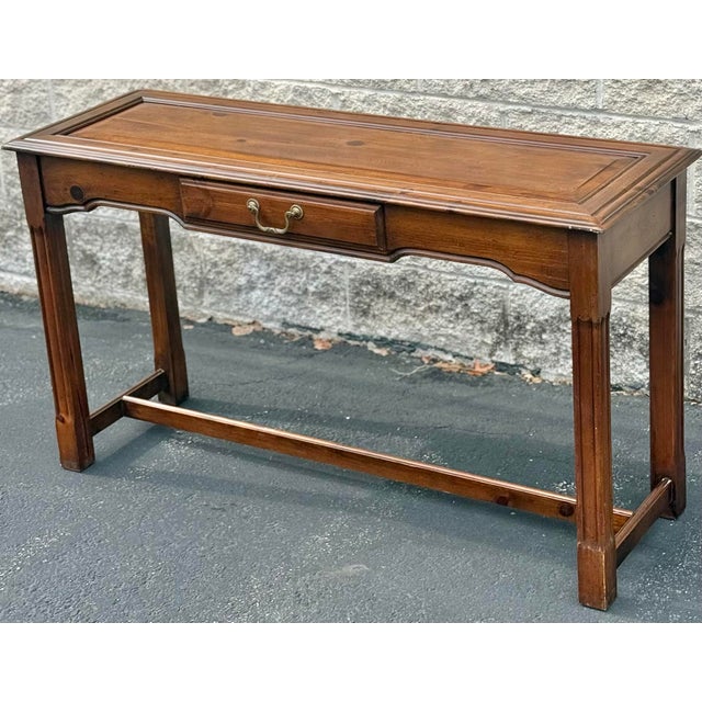 Farmhouse Farmhouse Pine Console Table For Sale - Image 3 of 9