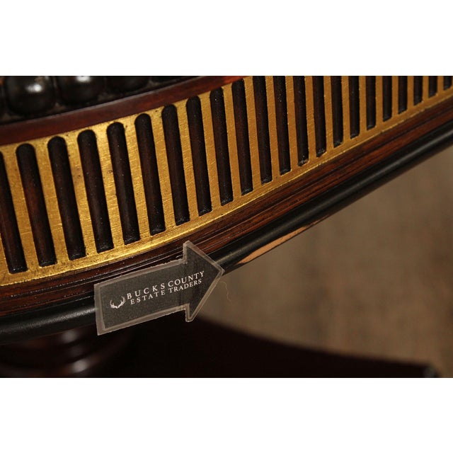 Brown EJ Victor Partial Gilt Mahogany Double Pedestal Dining Table For Sale - Image 8 of 12