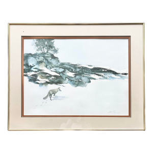 1981 Morten Solberg "Fresh Tracks” Framed & Signed Litho Print