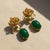 Green Lotus Green Onyx Drop Earrings For Sale - Image 8 of 8
