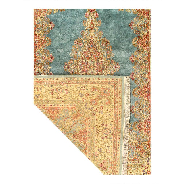 Traditional Pasargad DC L Blue Persian Kerman Rug For Sale - Image 3 of 3