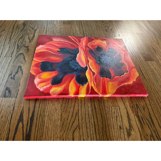 Contemporary “Oriental Poppies” (After Georgia O’Keefe) Contemporary Acrylic Painting by Jill Pavlas For Sale - Image 3 of 3