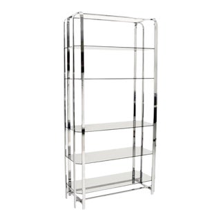 Milo Baughman Chrome and Glass Etagere/Bookshelf, 1960 For Sale