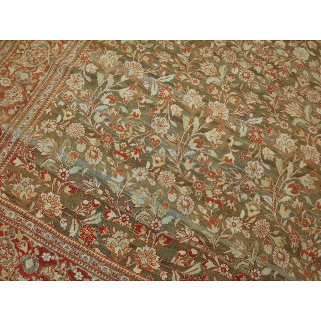Elegant Antique Persian Room Size Tabriz Rug For Sale - Image 12 of 18