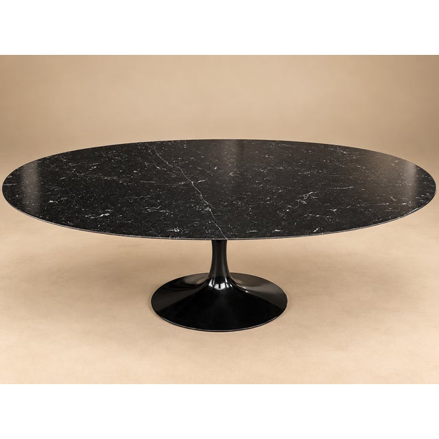 Black Oval Tulip Table in Marquina Marble by Eero Saarinen for Knoll Inc. / Knoll International, 2024 For Sale - Image 8 of 8