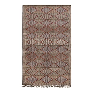 1950s Vintage Zayane Moroccan Kilim in Polychromatic Tribal Patterns by Rug & Kilim For Sale
