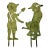 1950s Vintage Arts & Crafts Rustic European French Garden Ornaments, Kid Silhouettes - A Pair. For Sale