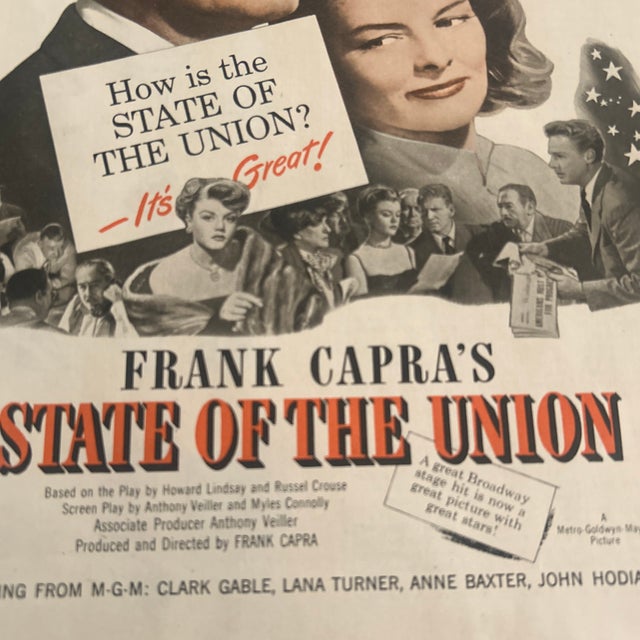 Original 1948 Movie Ad for “State of the Union” Tracy & Hepburn For Sale - Image 4 of 5