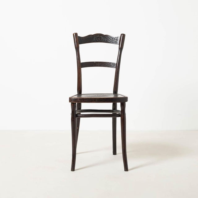 Wood Antique Bentwood Cafe Dining Chairs by J&J Kohn, Austria, 1905, Set of 2 For Sale - Image 7 of 12