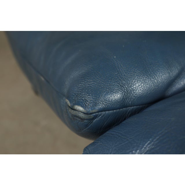 Maralunga 2-Seater Sofa in Blue Leather by Vico Magistrettifor Cassina, Italy, 1973 For Sale - Image 12 of 16