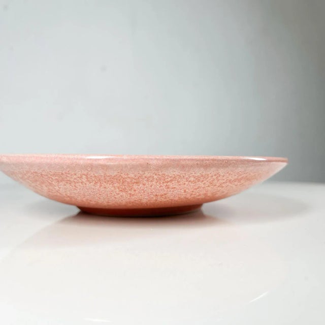 1980s 1980s Postmodern Pink Stoneware Art Pottery Plate For Sale - Image 5 of 8