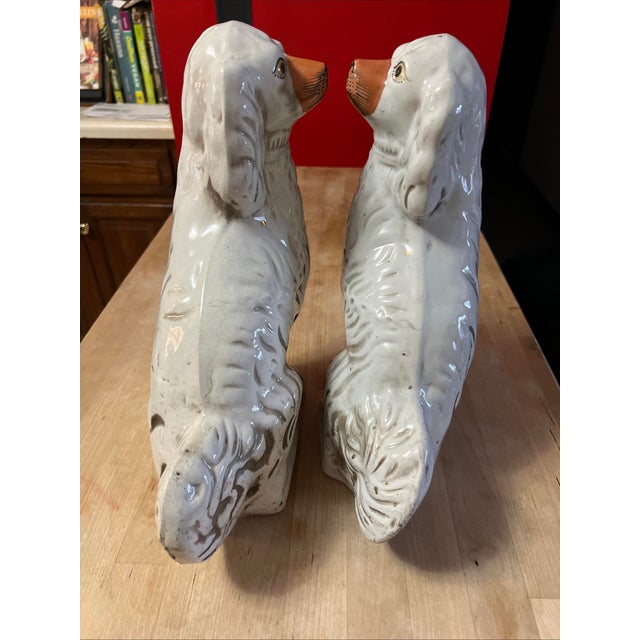 Pair of Antique Decorated Staffordshire Dogs, Circa 1860's For Sale - Image 10 of 16