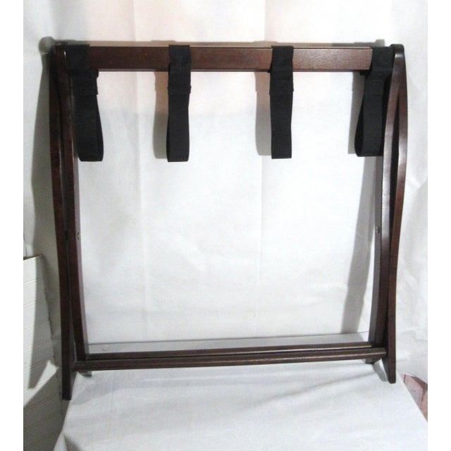 Late 20th Century Vintage Old Hotel Luggage Stand Wood For Sale - Image 5 of 11