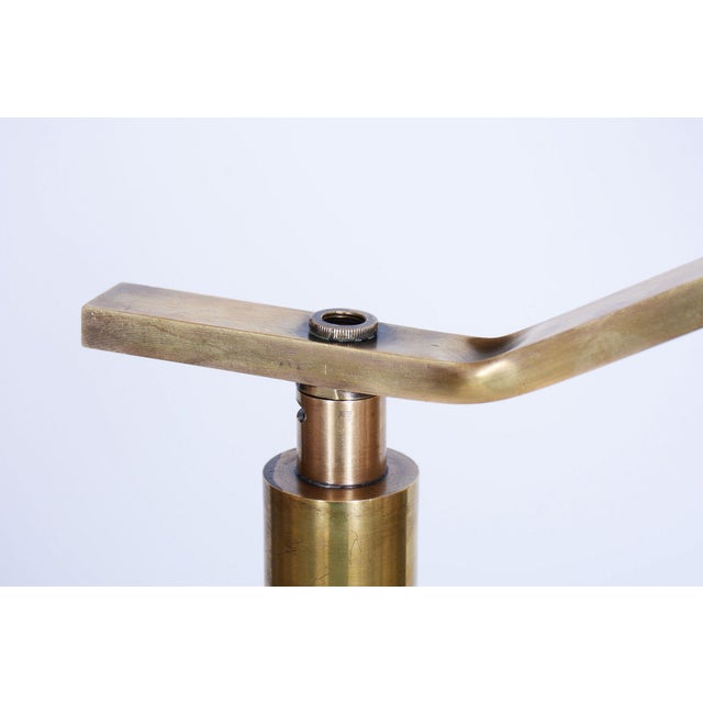 1930s Czech Art Deco Floor Lamp in Walnut and Brass, 1930s For Sale - Image 5 of 10