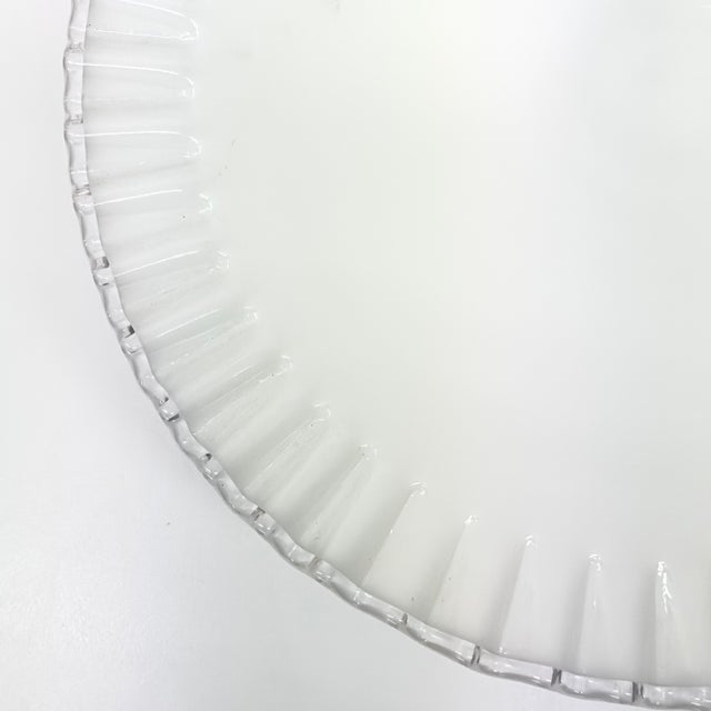 Glass Ruffled Edge White Glass Cake Stand For Sale - Image 7 of 8