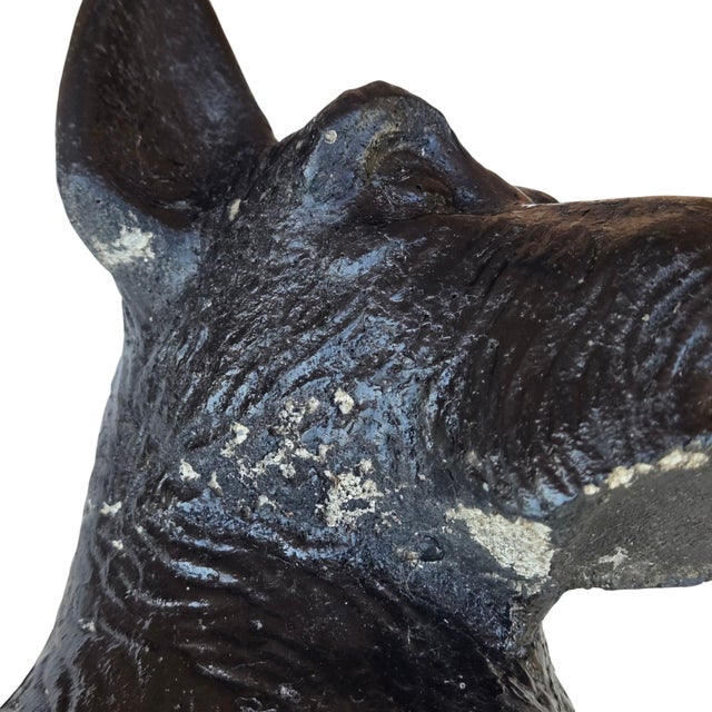 Cement Scottish Terrier Dog Statue Vintage Scotty Vintage Sculpture Black Heavy For Sale - Image 16 of 18